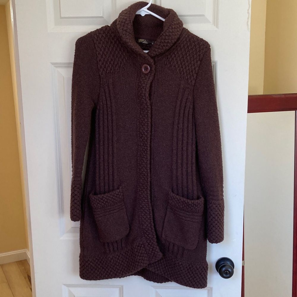 Prana Chocolate Brown Knit Cardigan
